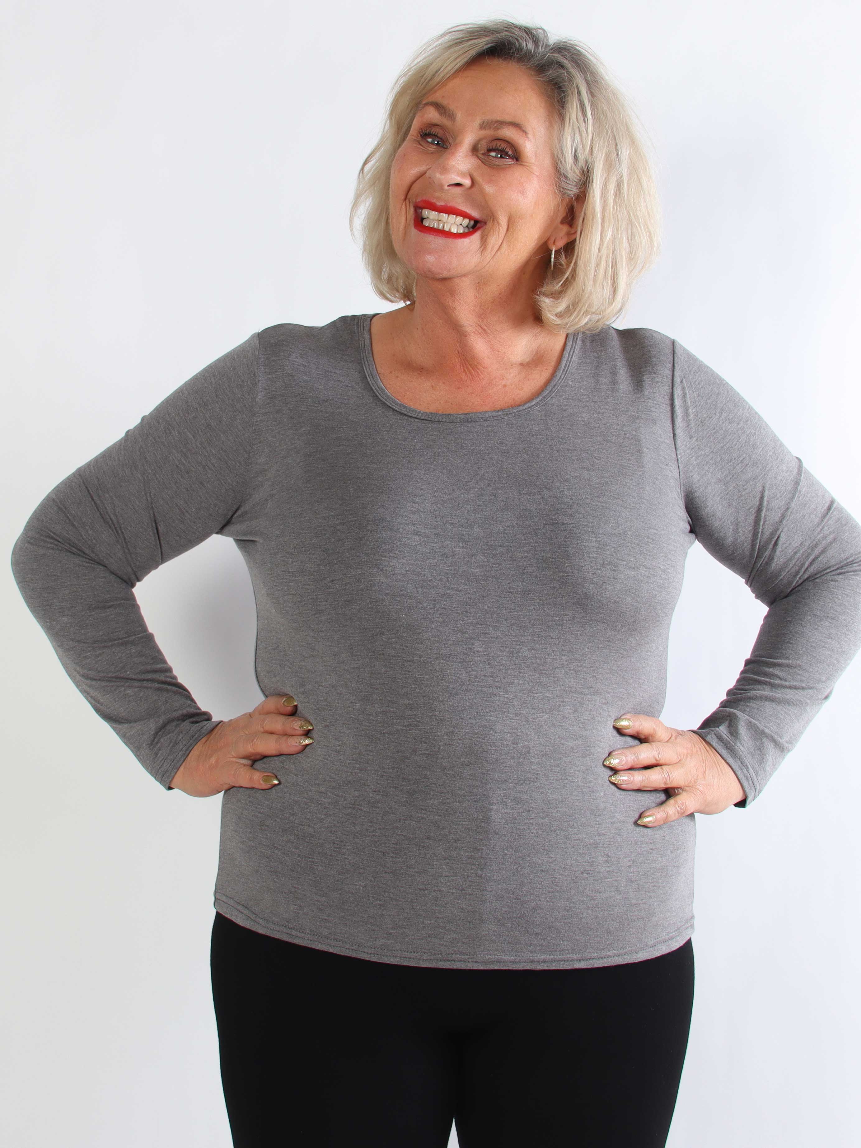 Othilia - Blød langærmet basis bluse